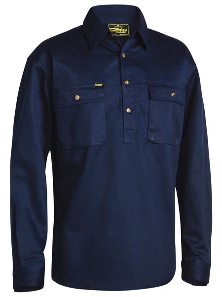 Bisley Closed Front Cotton Drill Shirt Long Sleeve - BSC6433