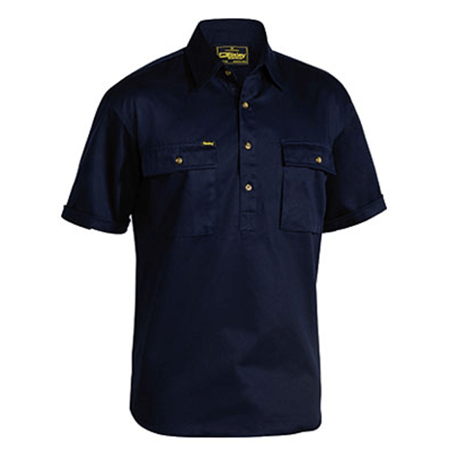 Bisley Closed Front Cotton Drill Shirt Short Sleeve - BSC1433