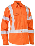 Bisley Women's X Taped Biomotion Hi Vis Cool Lightweight Drill Shirt - BL6166XT