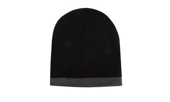 Headwear Roll Down Two Tone Acrylic Beanie Toque Hat (pack of 10) - 4188