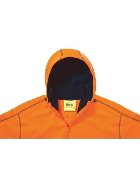 Bisley Hi Vis Zip Front Fleece Hoodie - BK6819