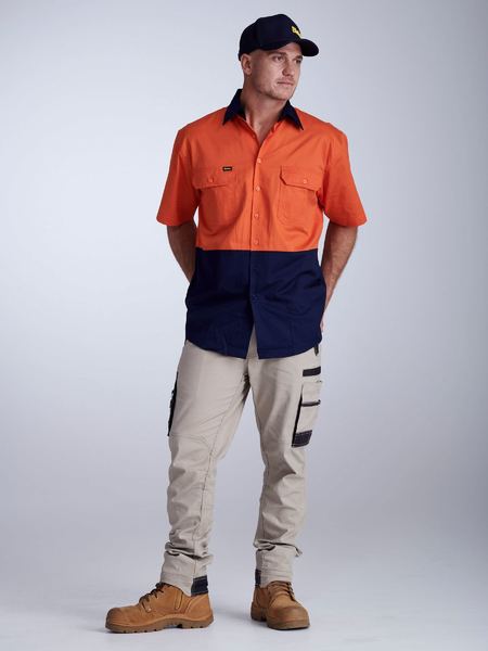 Bisley Hi Vis Cool Lightweight Drill Shirt Short Sleeve - BS1895