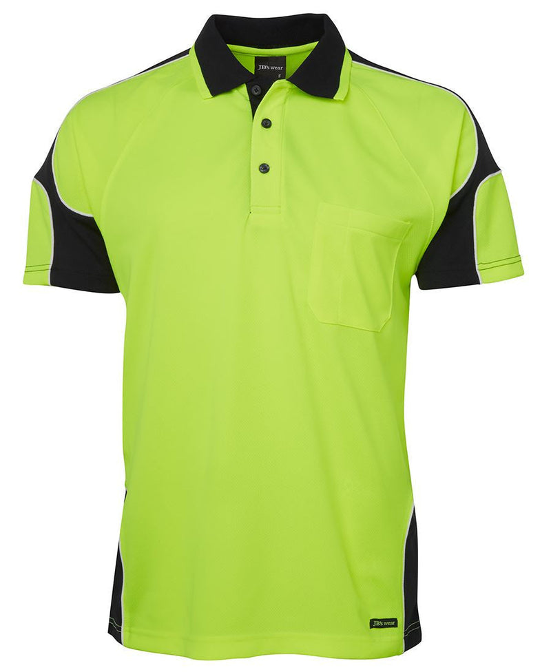 JBs Wear Hi Vis S/S Arm Panel Polo Adults - 6AP4S