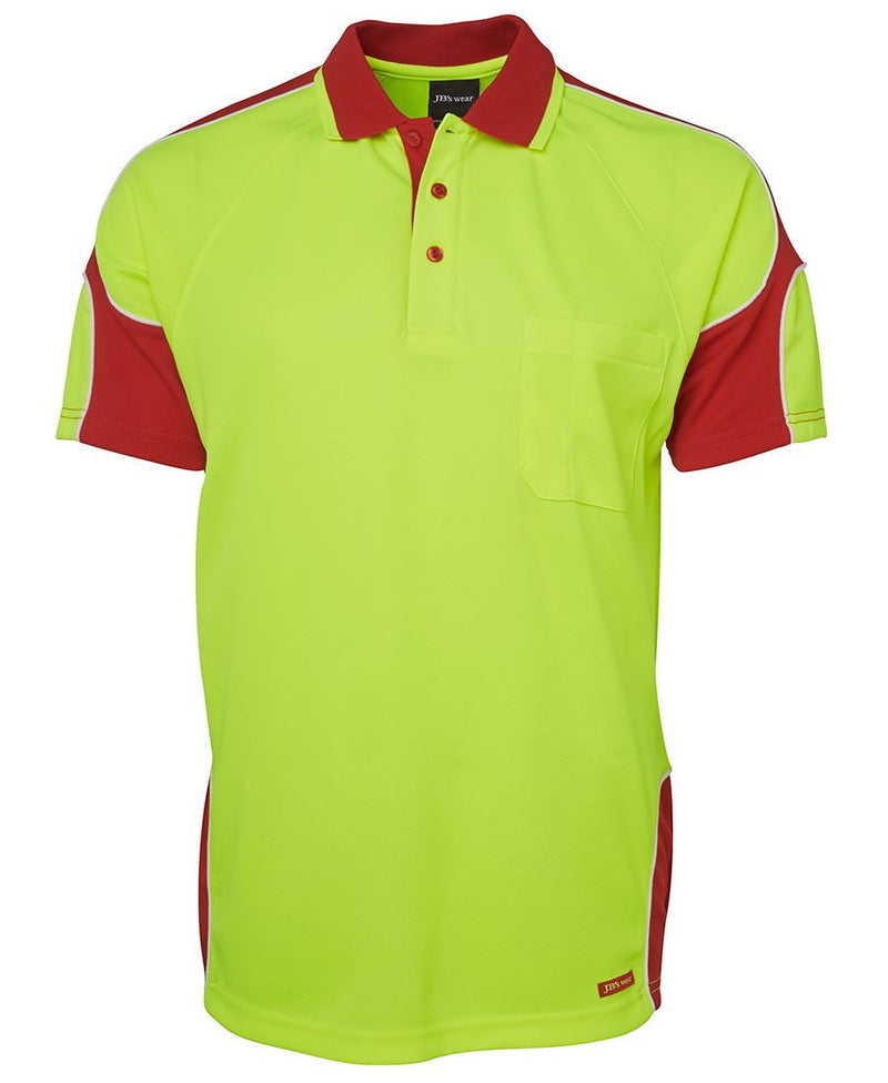 JBs Wear Hi Vis S/S Arm Panel Polo Adults - 6AP4S