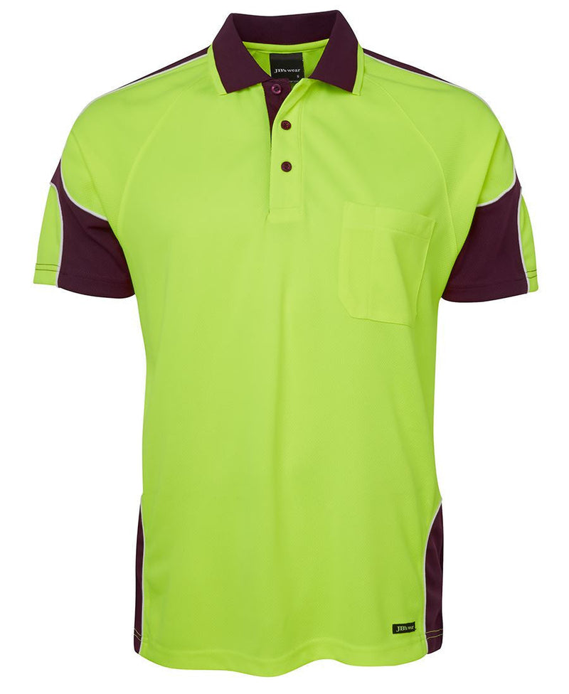 JBs Wear Hi Vis S/S Arm Panel Polo Adults - 6AP4S