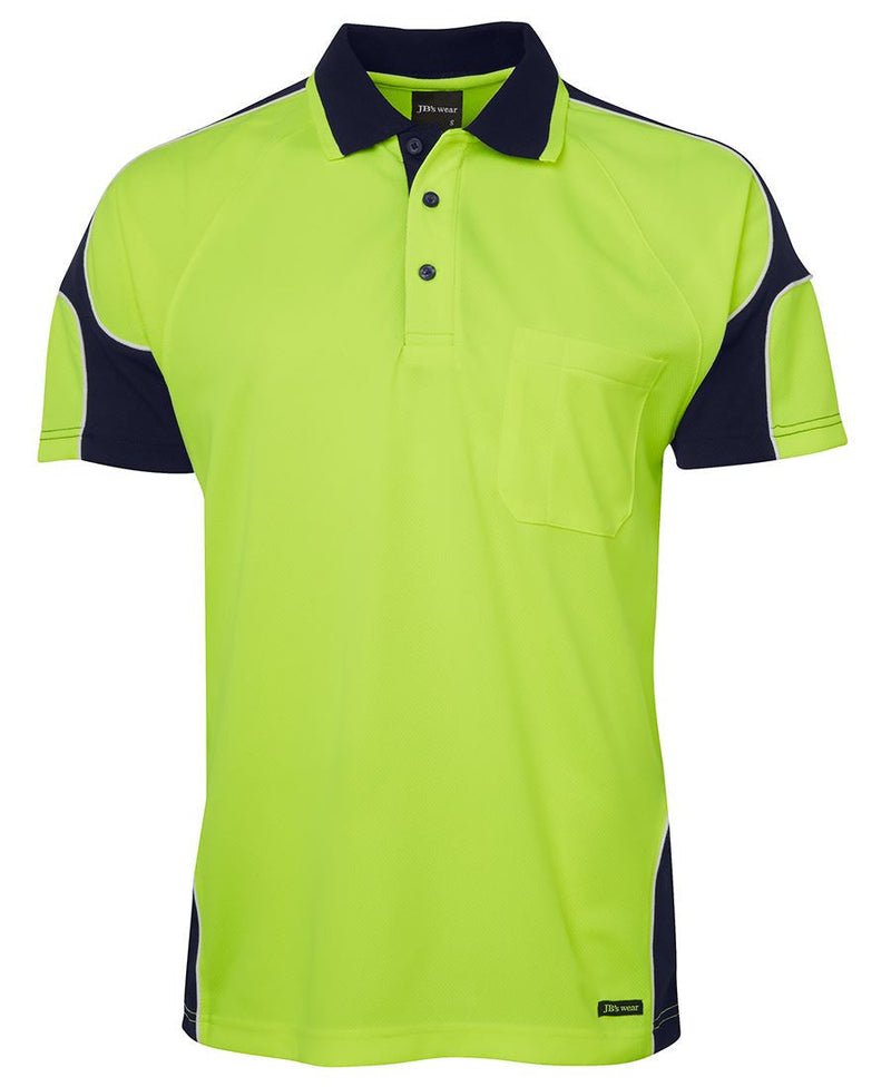 JBs Wear Hi Vis S/S Arm Panel Polo Adults - 6AP4S