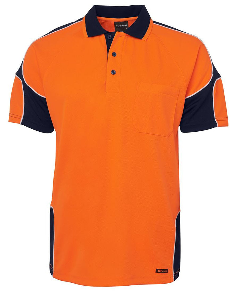 JBs Wear Hi Vis S/S Arm Panel Polo Adults - 6AP4S