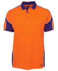 JBs Wear Hi Vis S/S Arm Panel Polo Adults - 6AP4S