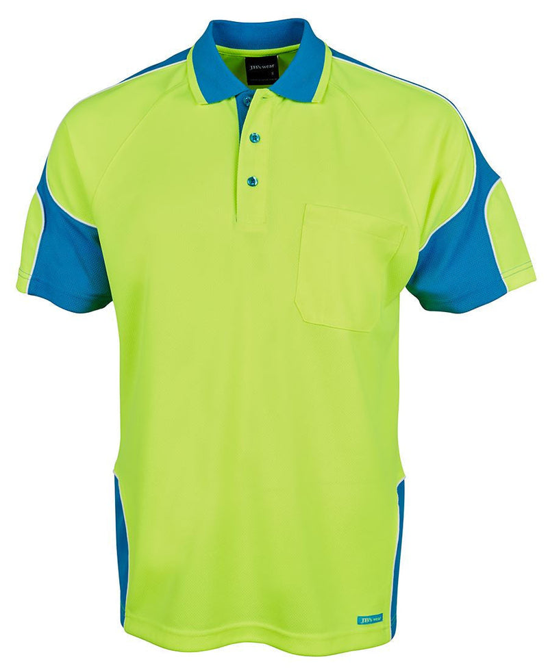 JBs Wear Hi Vis S/S Arm Panel Polo Adults - 6AP4S