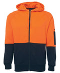 JBs Wear Hi Vis Full Zip Fleecy Hoodie Adults - 6HVH