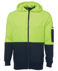 JBs Wear Hi Vis Full Zip Fleecy Hoodie Adults - 6HVH