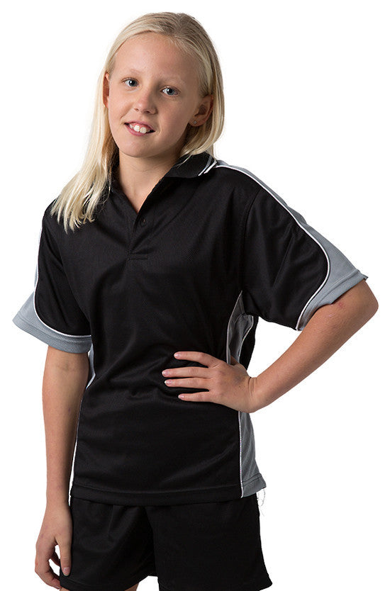 Be Seen Kids Polo Shirt with Striped Collar - BSP16K