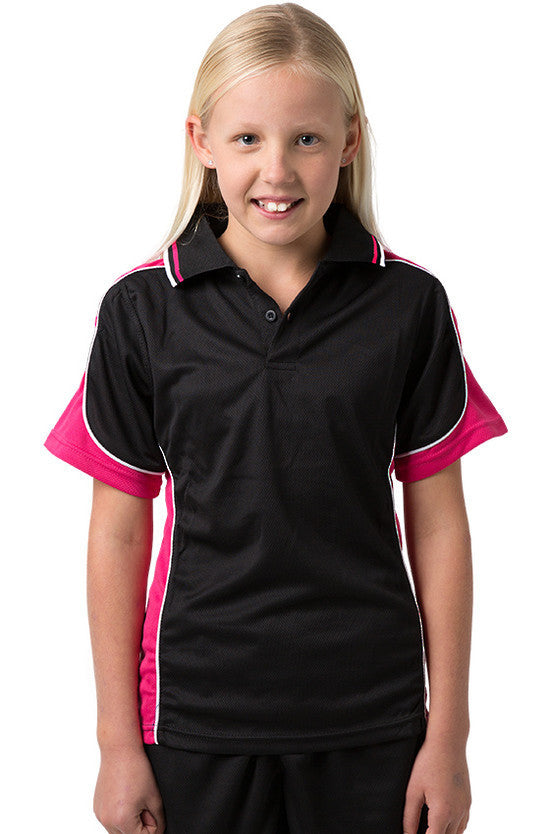 Be Seen Kids Polo Shirt with Striped Collar - BSP16K