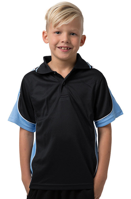 Be Seen Kids Polo Shirt with Striped Collar - BSP16K