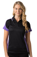 Be Seen Ladies Polo Shirt With Striped Collar - BSP15L