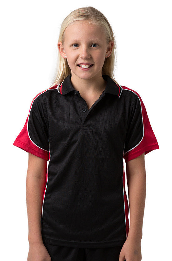 Be Seen Kids Polo Shirt with Striped Collar - BSP16K