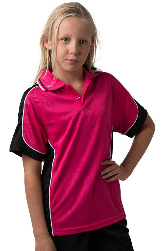 Be Seen Kids Polo Shirt With Striped Collar - BSP16K