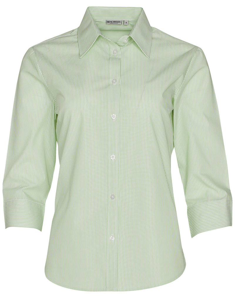 Benchmark Ladies Balance Stripe 3/4 Sleeve Shirt - M8233