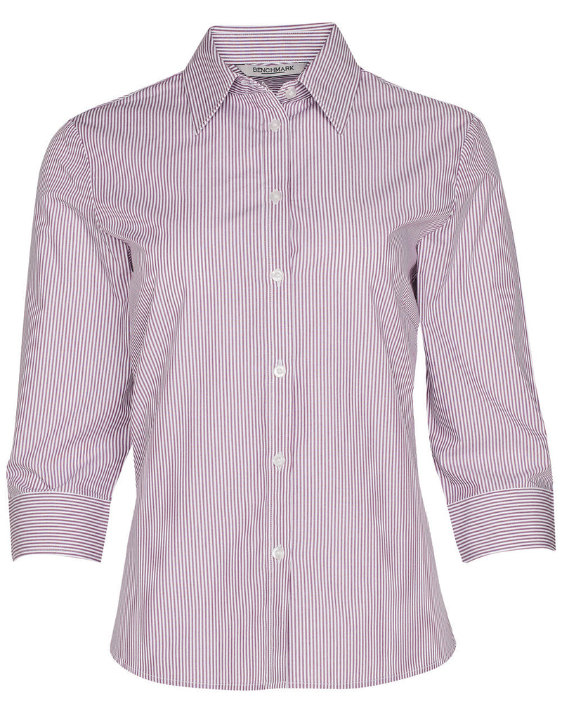 Benchmark Ladies Balance Stripe 3/4 Sleeve Shirt - M8233