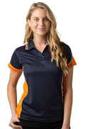 Be Seen Ladies Polo Shirt With Striped Collar - BSP15L