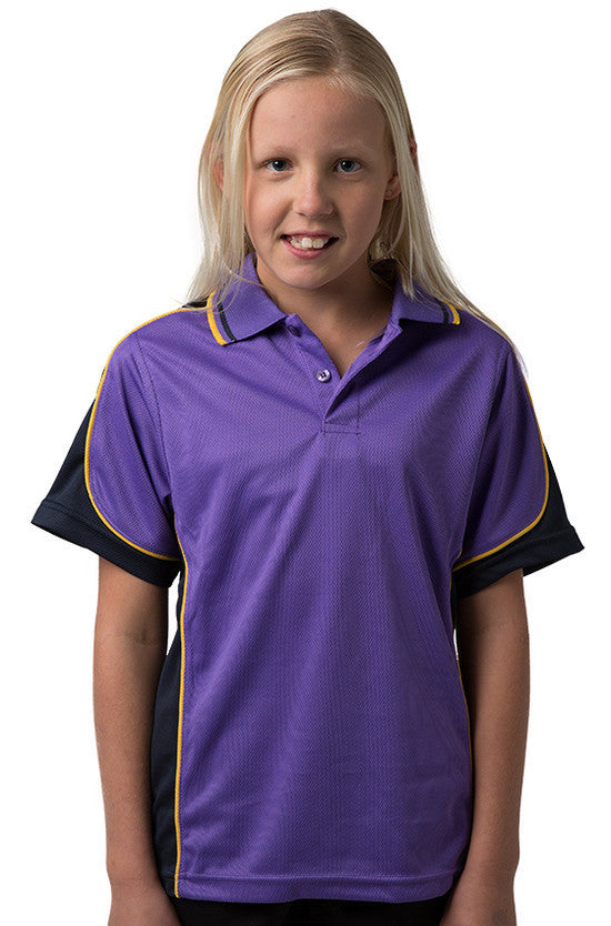 Be Seen Kids Polo Shirt With Striped Collar -BSP16K