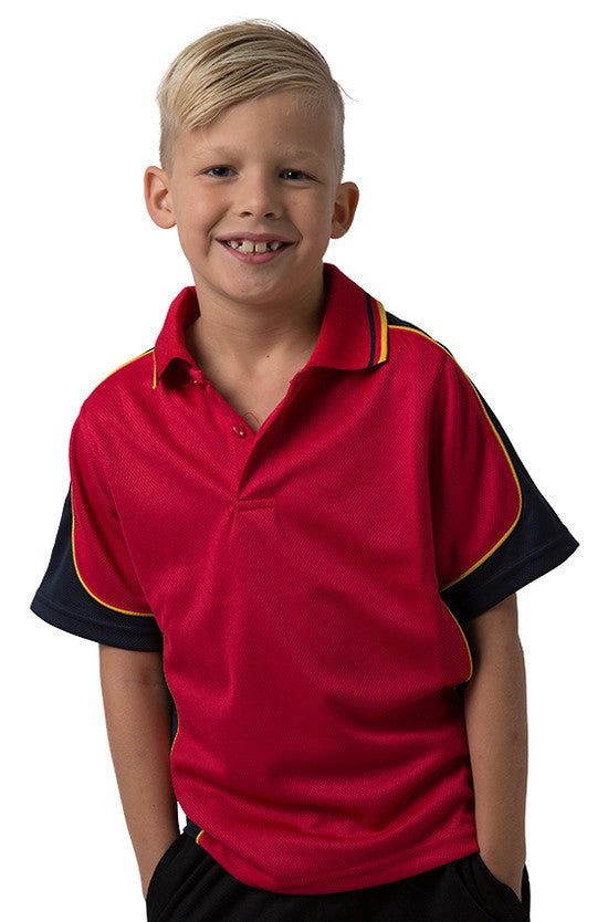 Be Seen Kids Polo Shirt With Striped Collar -BSP16K