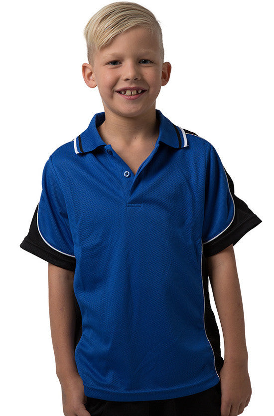 Be Seen Kids Polo Shirt With Striped Collar -BSP16K