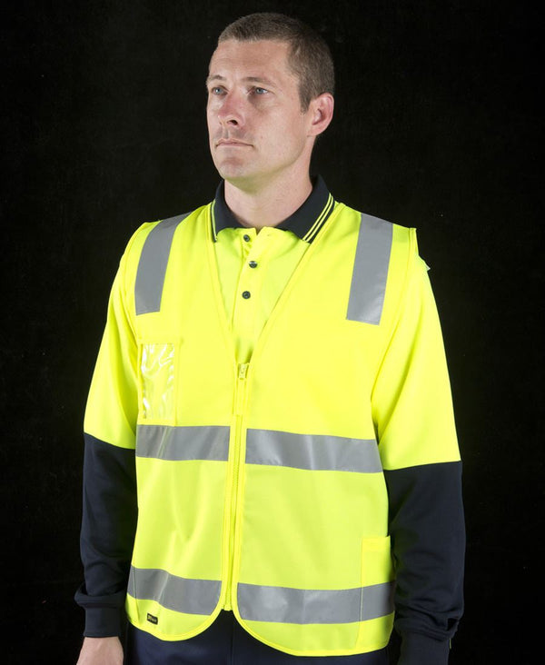 JBs Wear HI VIS (D+N) Zip Safety Vest - 6DNSZ